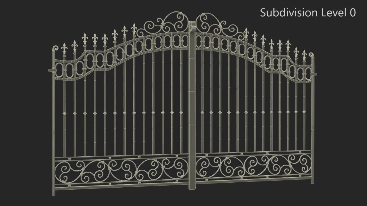 Ornate Wrought Iron Gate 3D model