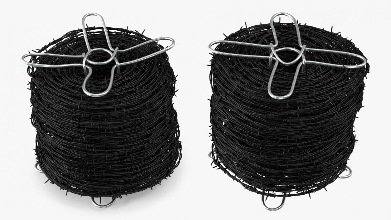 Barbed Wire Roll Black 3D