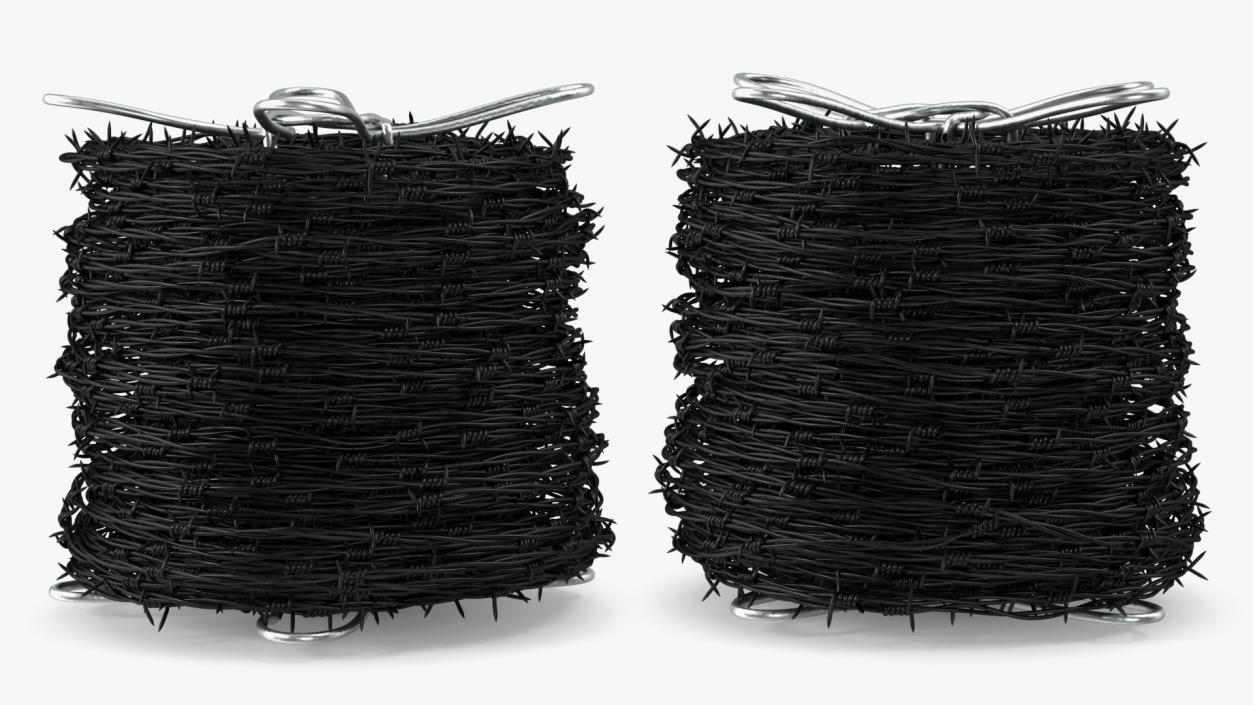 Barbed Wire Roll Black 3D