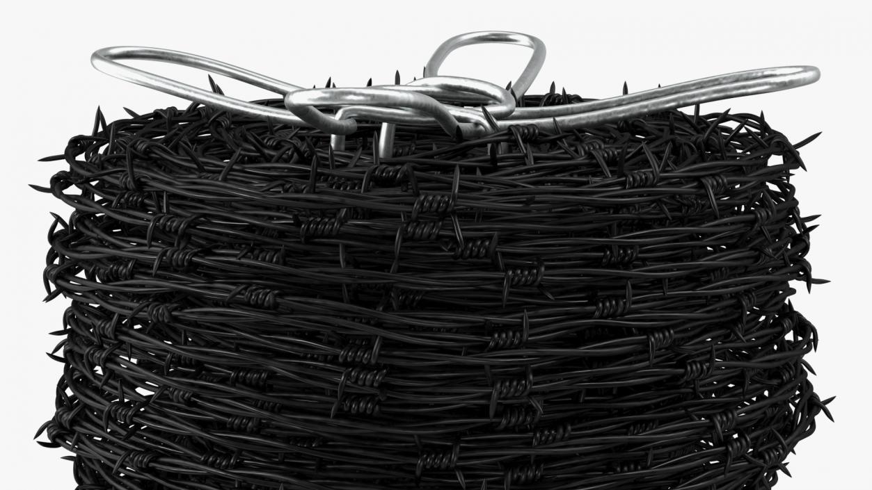 Barbed Wire Roll Black 3D