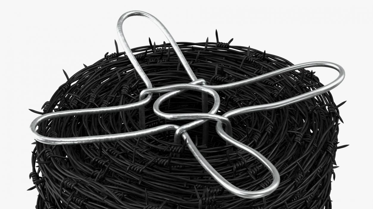 Barbed Wire Roll Black 3D