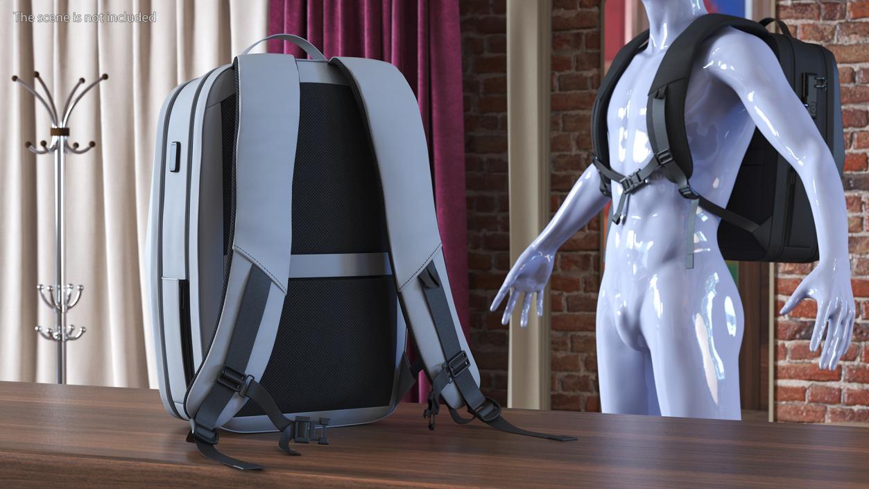 3D Gaming Laptop Hard Shell Backpack Grey model