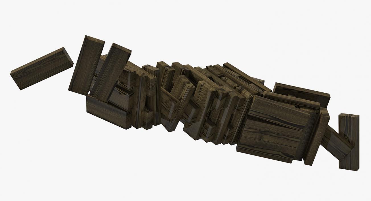 3D Wooden Game Bricks model