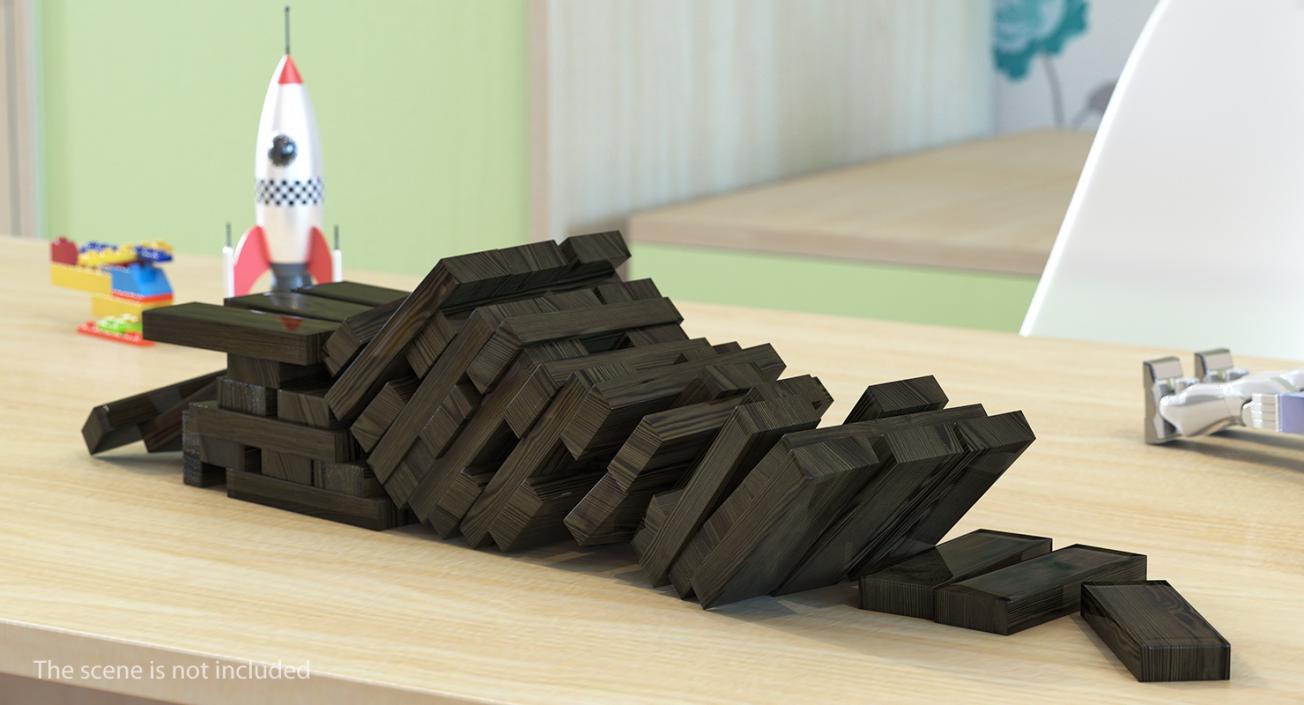 3D Wooden Game Bricks model