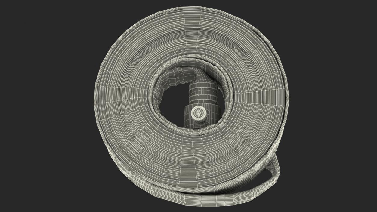 3D Neatly Coiled Fire Hose Used model