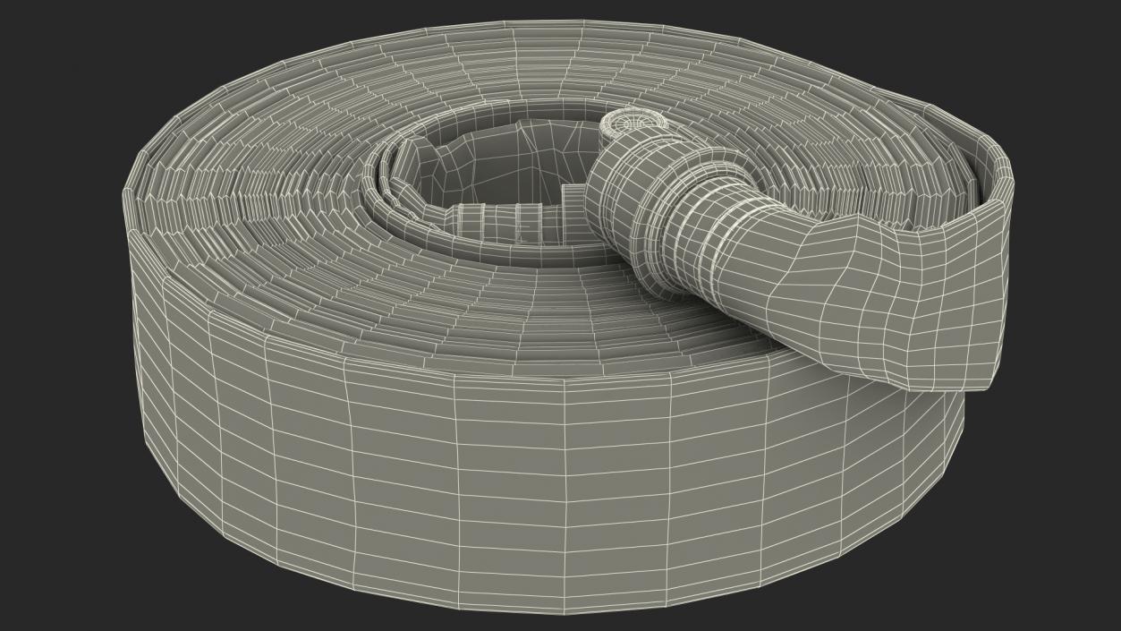 3D Neatly Coiled Fire Hose Used model