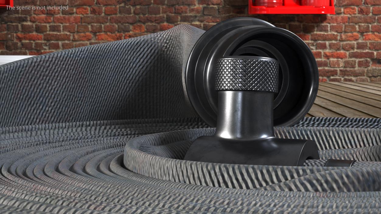 3D Neatly Coiled Fire Hose Used model