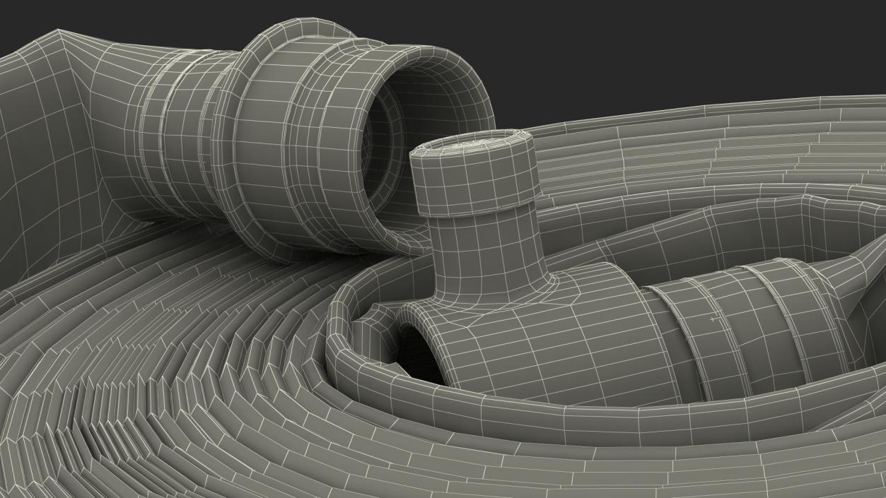 3D Neatly Coiled Fire Hose Used model