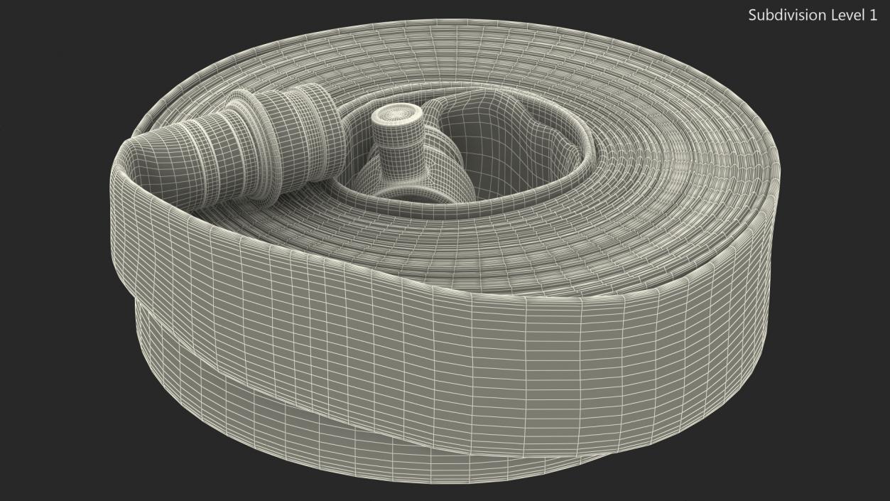 3D Neatly Coiled Fire Hose Used model