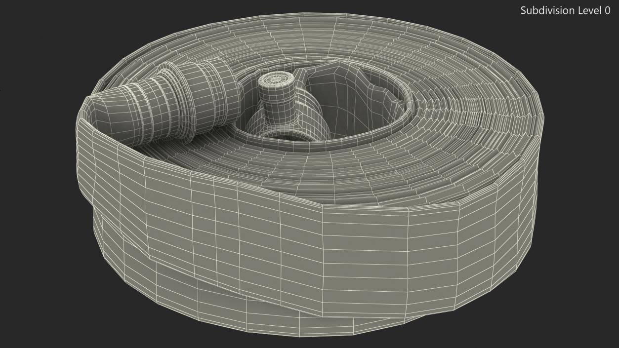 3D Neatly Coiled Fire Hose Used model