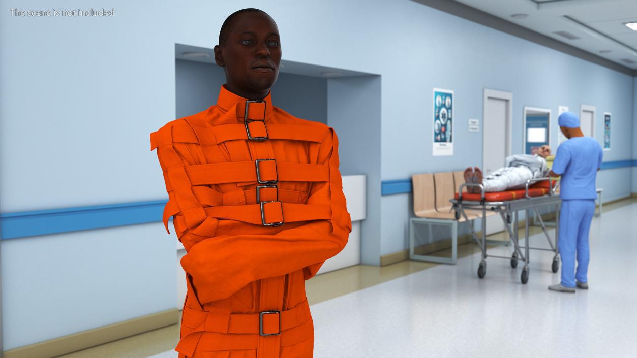 African American Male Figure in Straitjacket 3D model