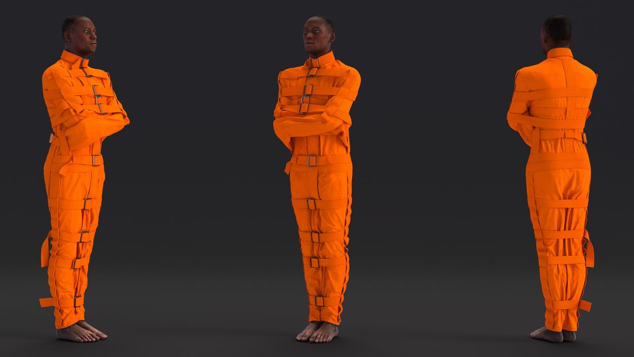 African American Male Figure in Straitjacket 3D model