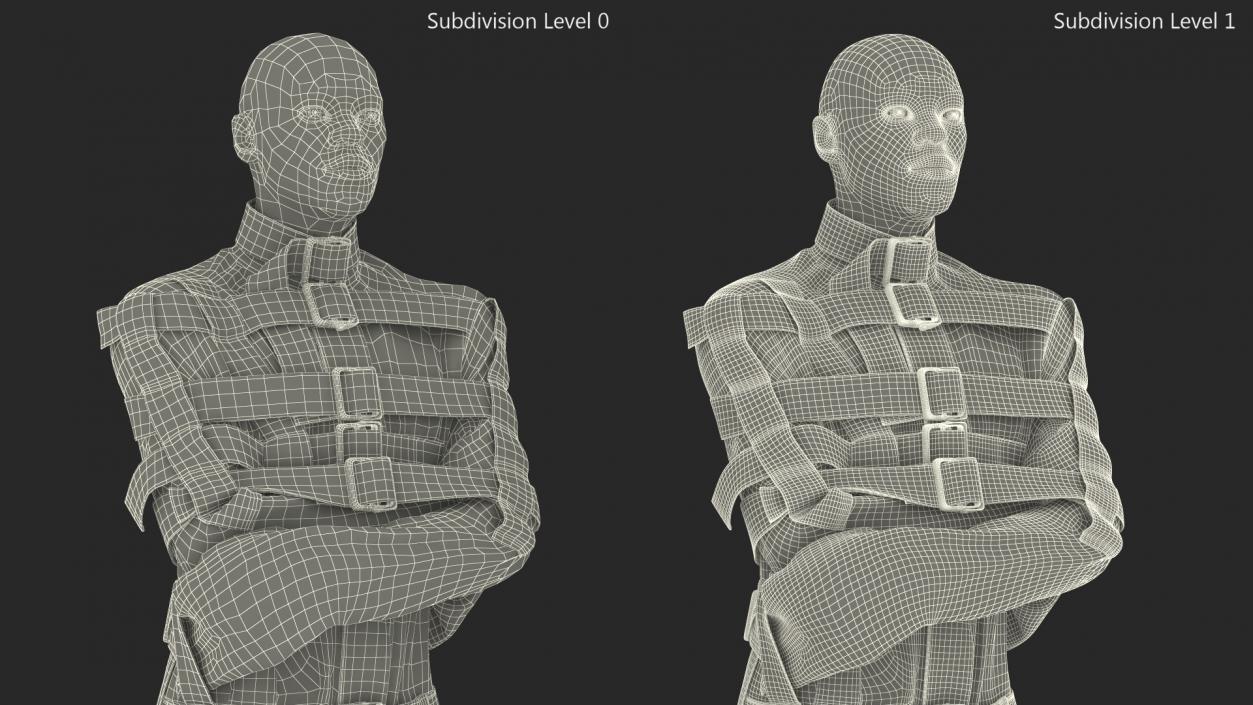 African American Male Figure in Straitjacket 3D model