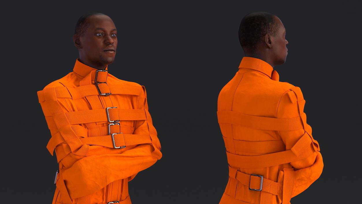 African American Male Figure in Straitjacket 3D model