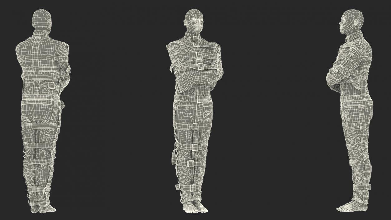 African American Male Figure in Straitjacket 3D model