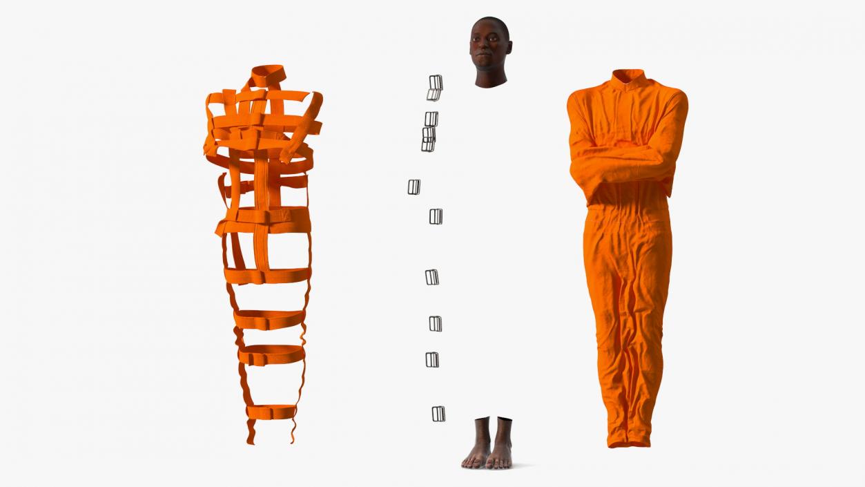 African American Male Figure in Straitjacket 3D model