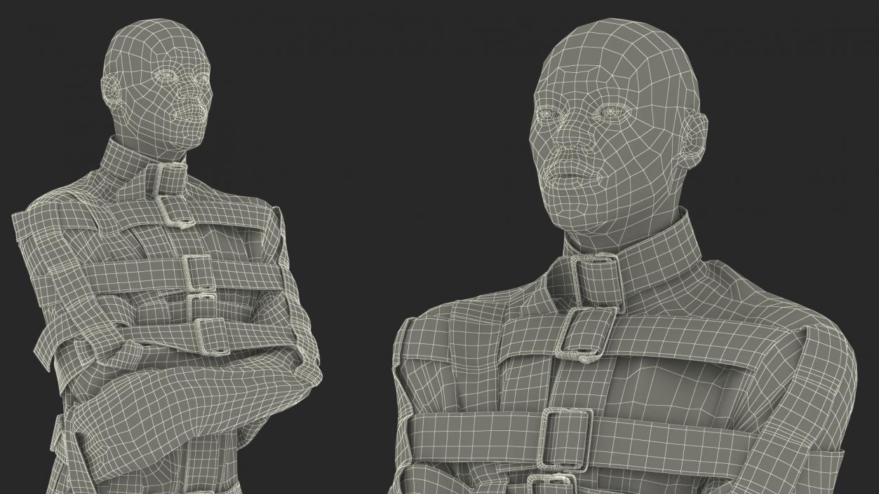 African American Male Figure in Straitjacket 3D model