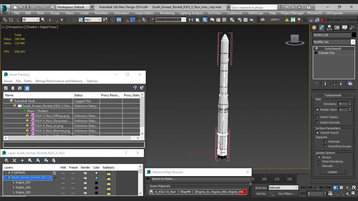 South Korean Rocket KSLV II Nuri 3D