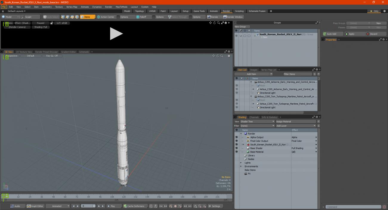 South Korean Rocket KSLV II Nuri 3D