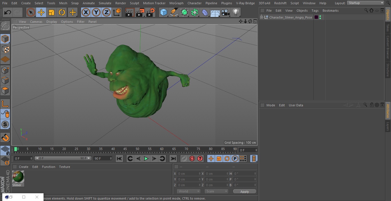 Character Slimer Angry Pose 3D