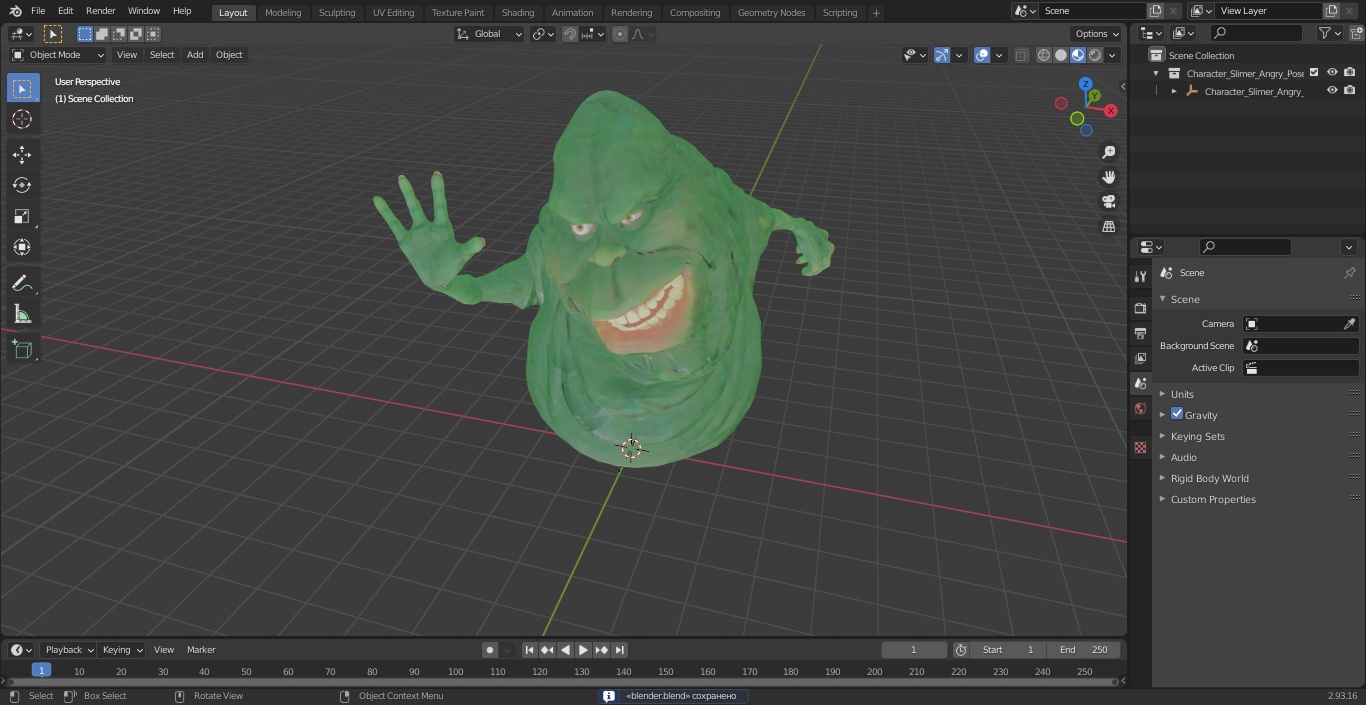 Character Slimer Angry Pose 3D