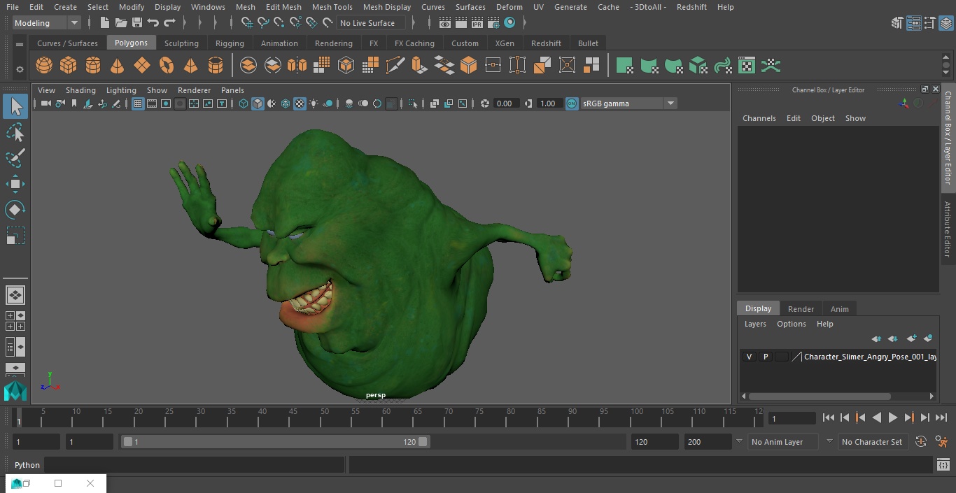 Character Slimer Angry Pose 3D