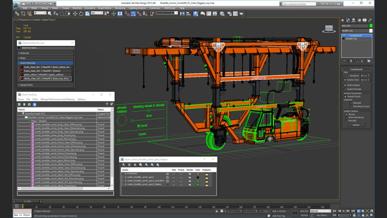 Straddle Carrier Combilift SC Clean Rigged 3D