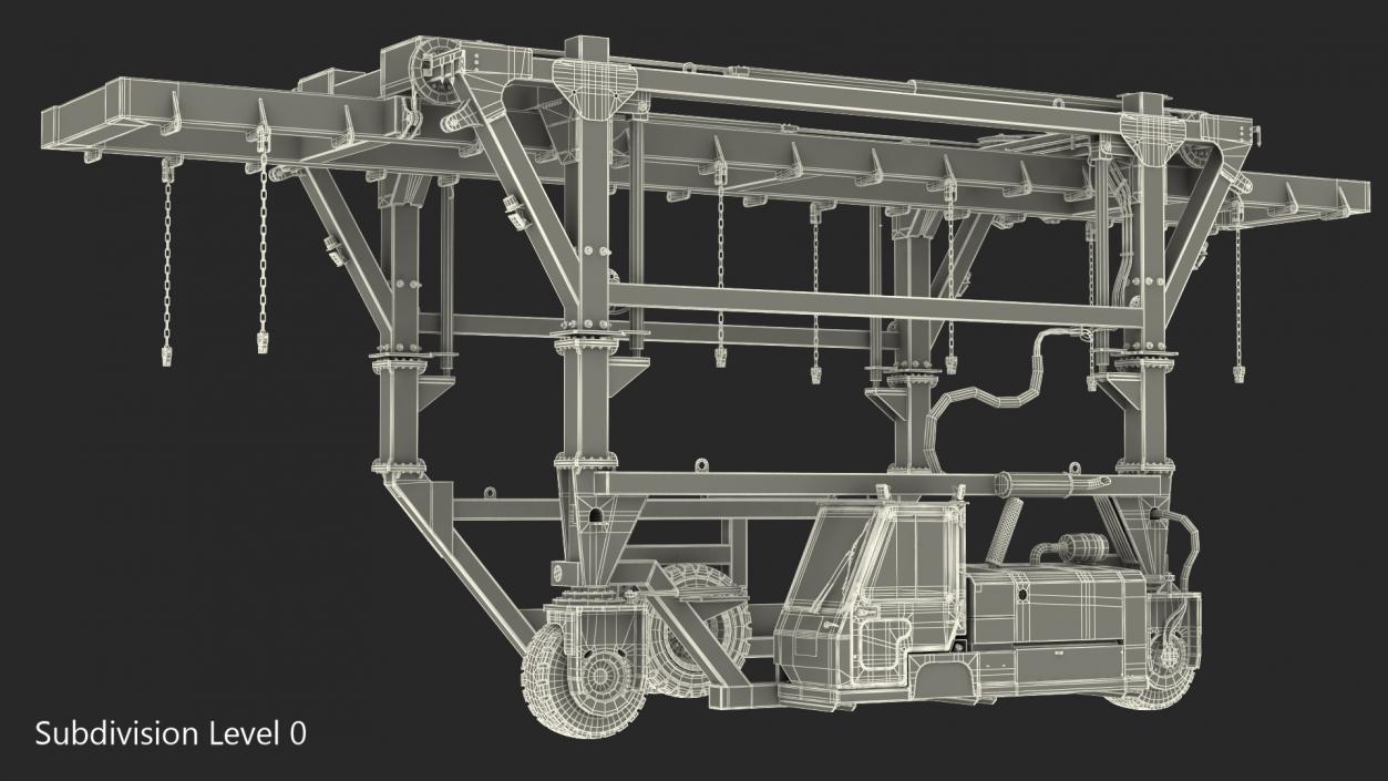 Straddle Carrier Combilift SC Clean Rigged 3D