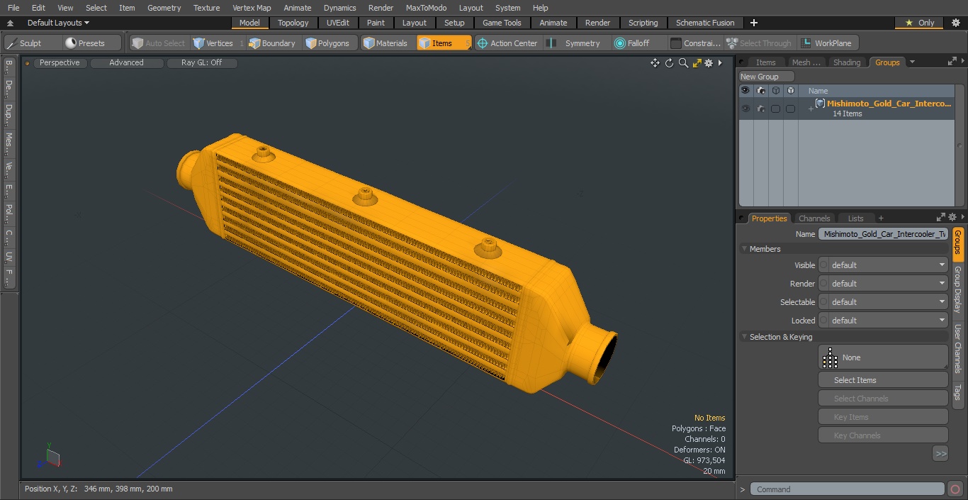 3D Mishimoto Car Intercooler Two Sided Pipes