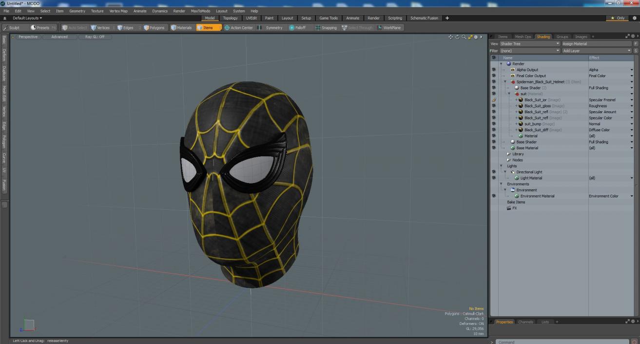 Spiderman Black Suit Helmet 3D