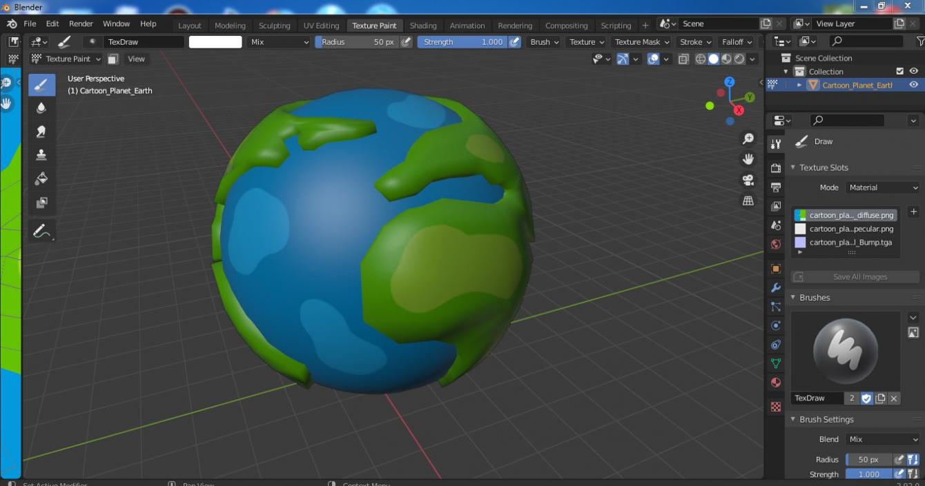 3D model Cartoon Planet Earth