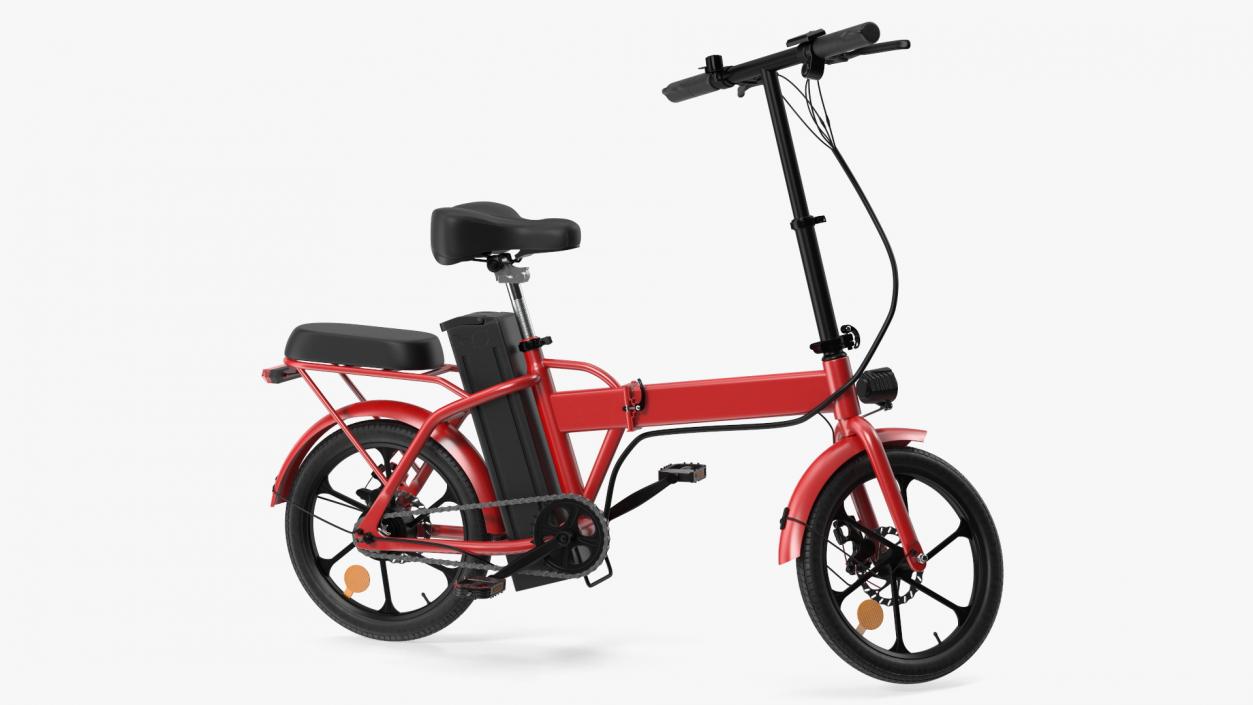 Foldable E-Bicycle Red Rigged 3D model