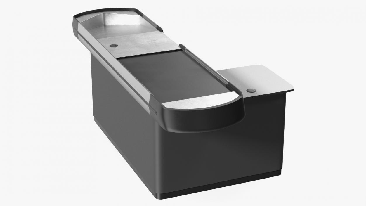 Ergonomic Small Checkout Counter Grey Rigged 3D model