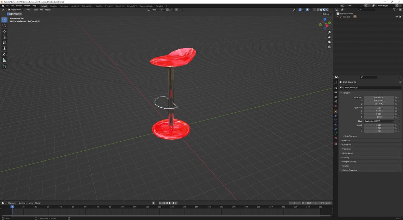 3D model Bar Seat