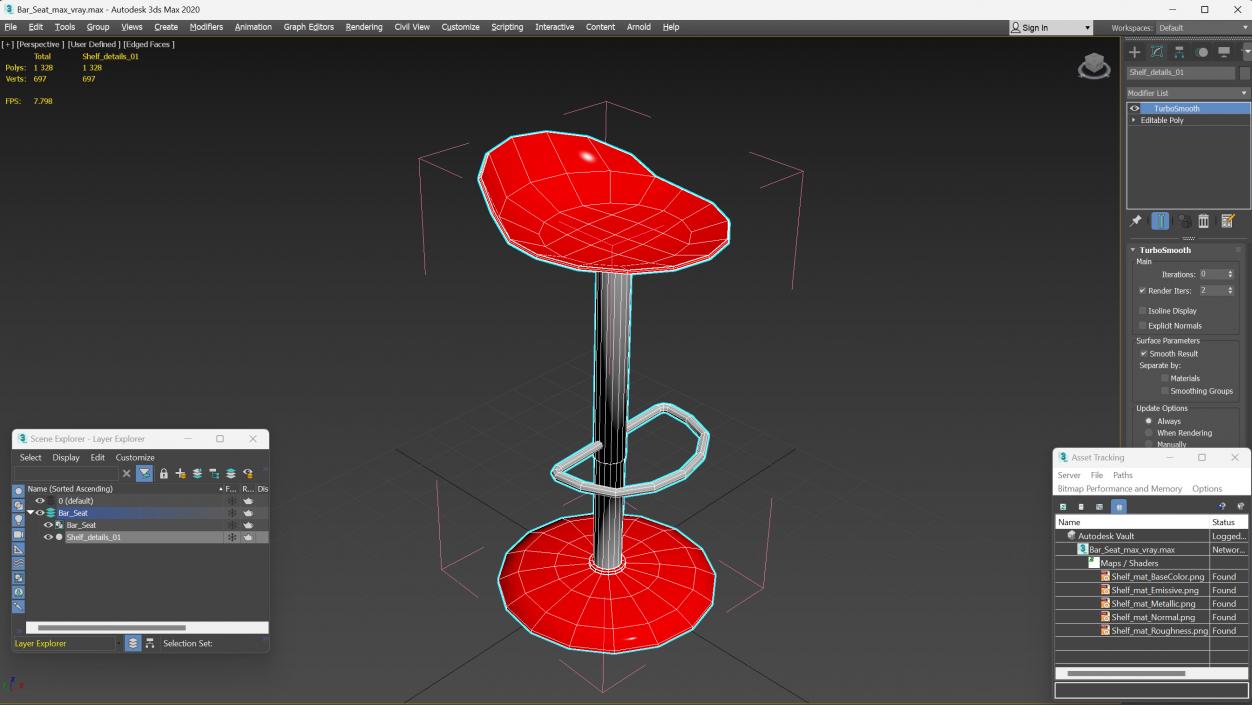 3D model Bar Seat