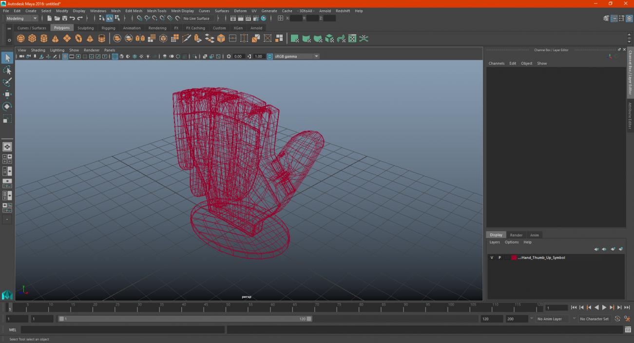 3D model Hand Thumb Up Symbol