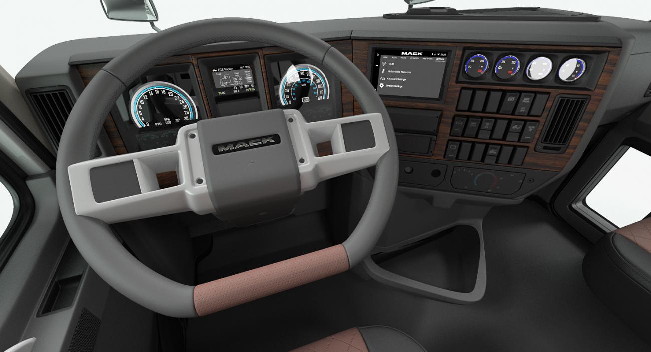 3D Mack Anthem Truck 2018 Simple Interior model