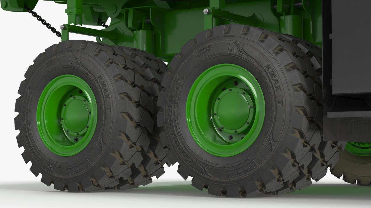 3D model Electric Autonomous Mining Truck Green Rigged