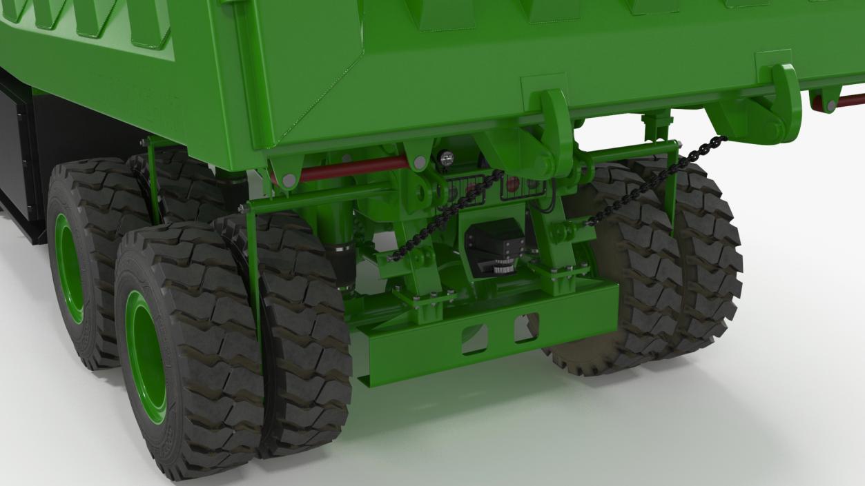 3D model Electric Autonomous Mining Truck Green Rigged