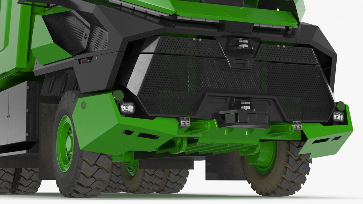 3D model Electric Autonomous Mining Truck Green Rigged