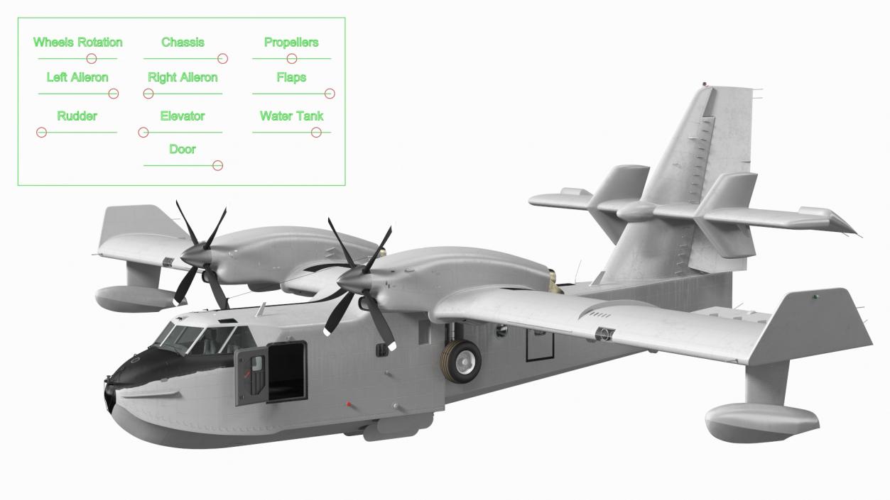 3D Amphibious Aircraft Rigged