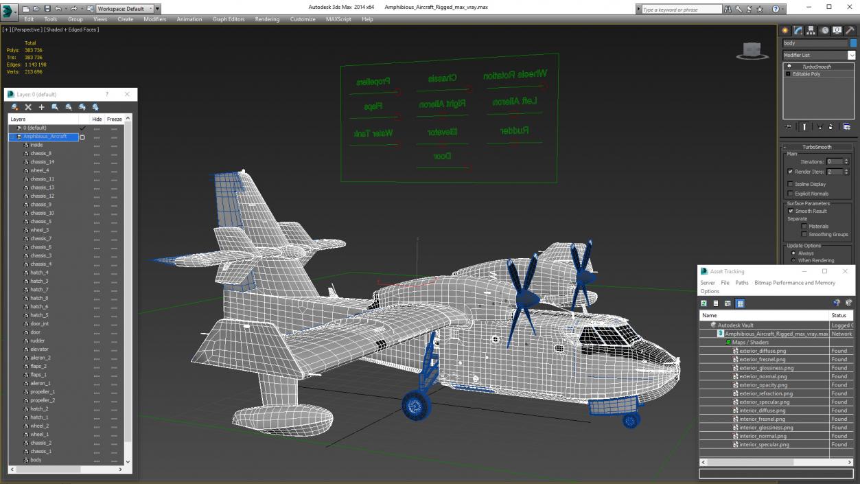 3D Amphibious Aircraft Rigged