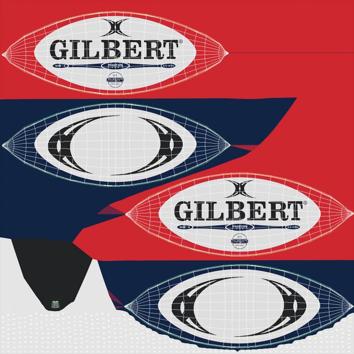 3D Gilbert Photon Rugby Match Ball