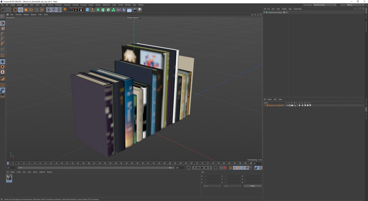 Books For Bookshelf 3D model