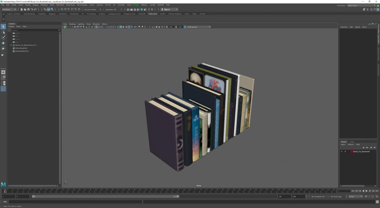 Books For Bookshelf 3D model