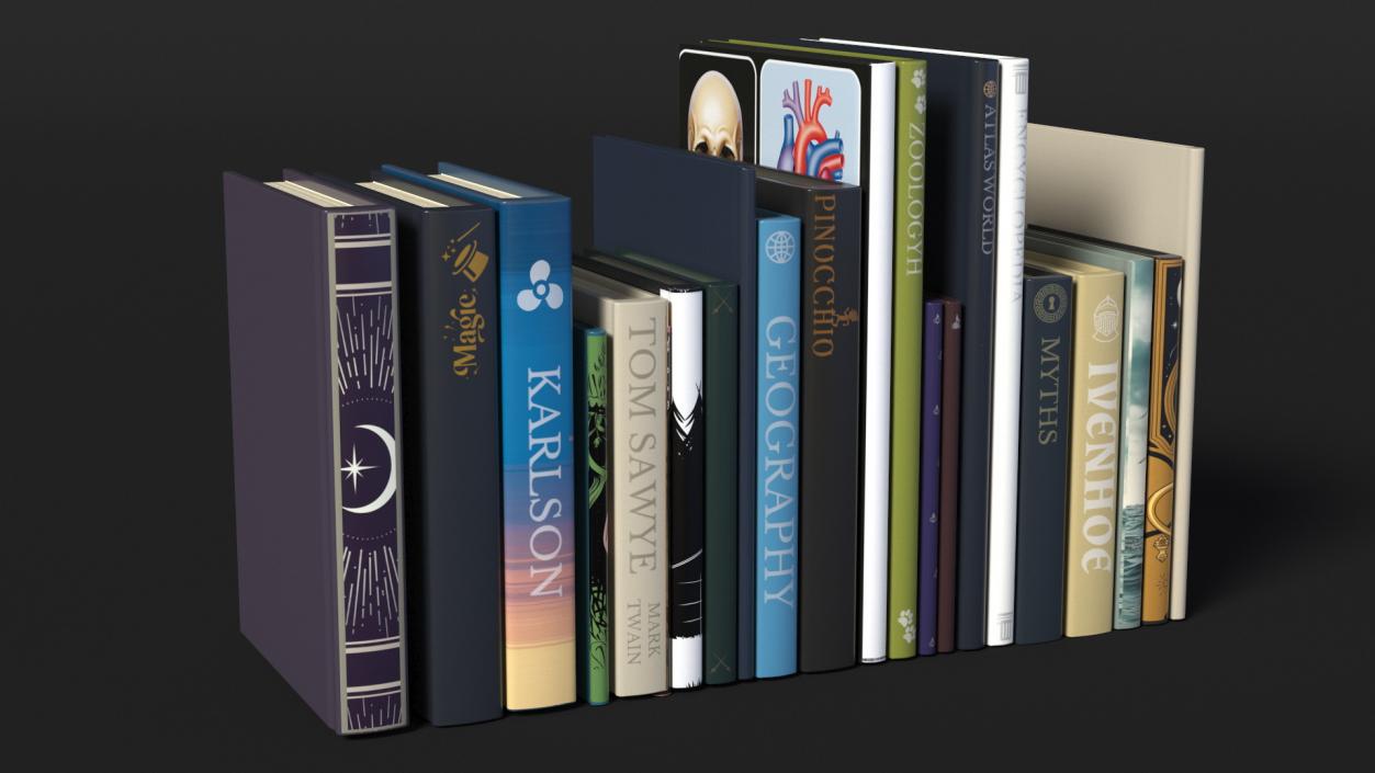 Books For Bookshelf 3D model