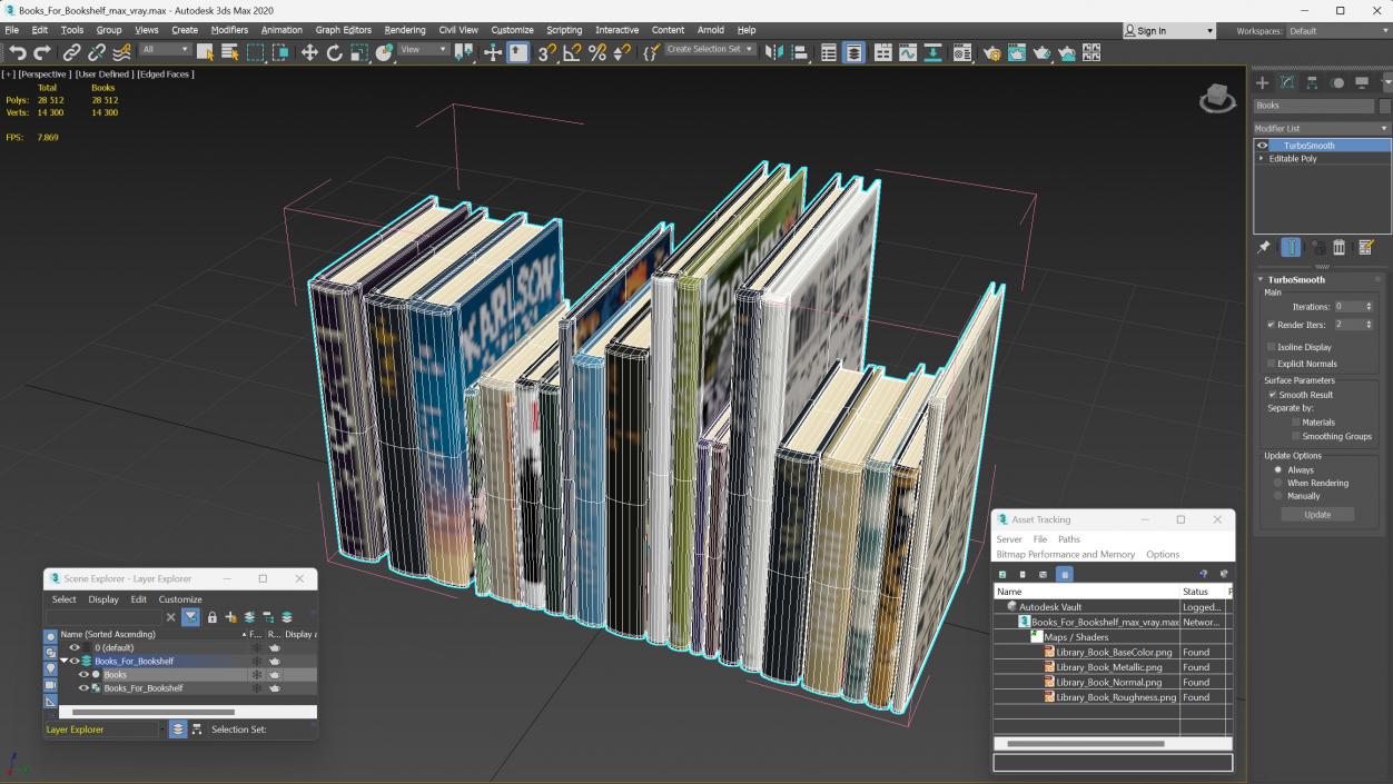 Books For Bookshelf 3D model