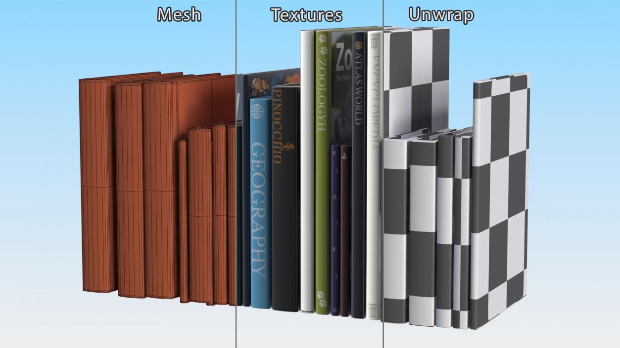 Books For Bookshelf 3D model