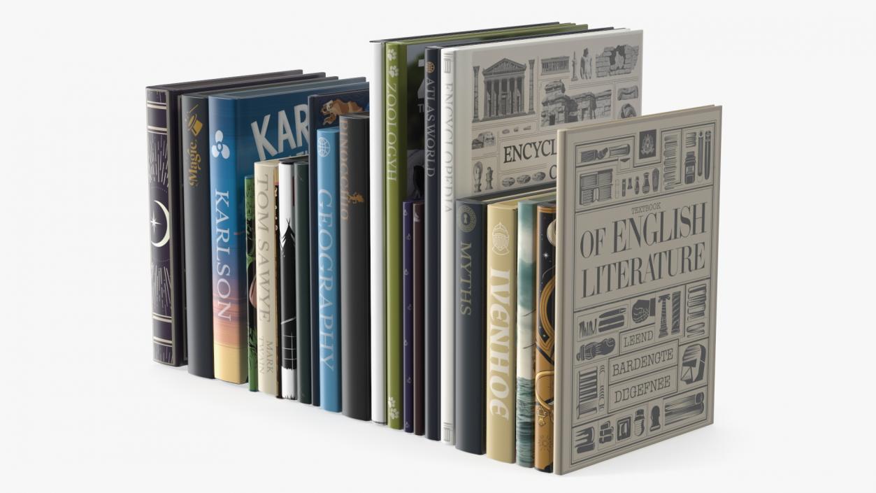 Books For Bookshelf 3D model