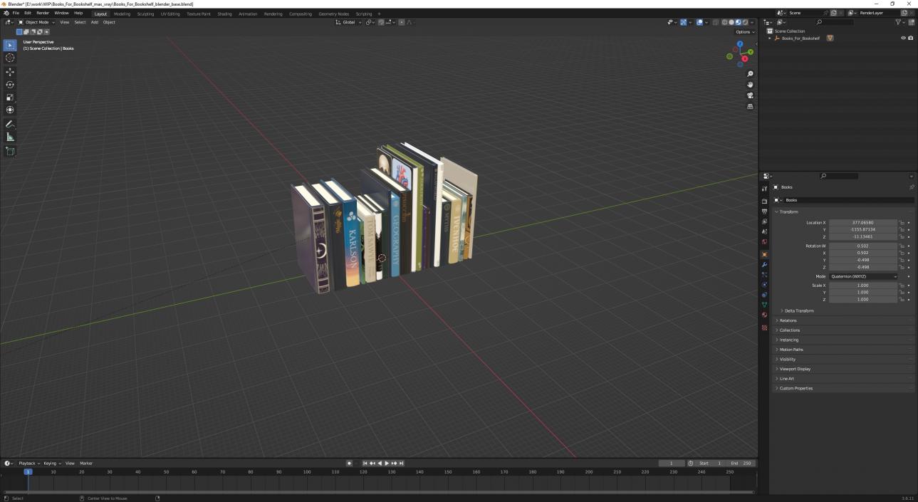 Books For Bookshelf 3D model